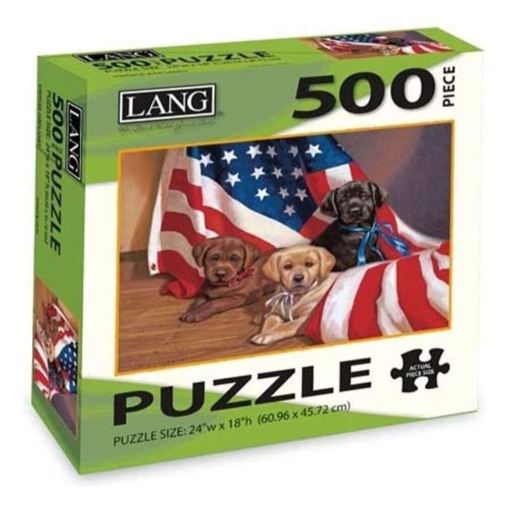 Lang Jim Lamb American Puppy 500 Piece Jigsaw Puzzle Linen Finish New in Box